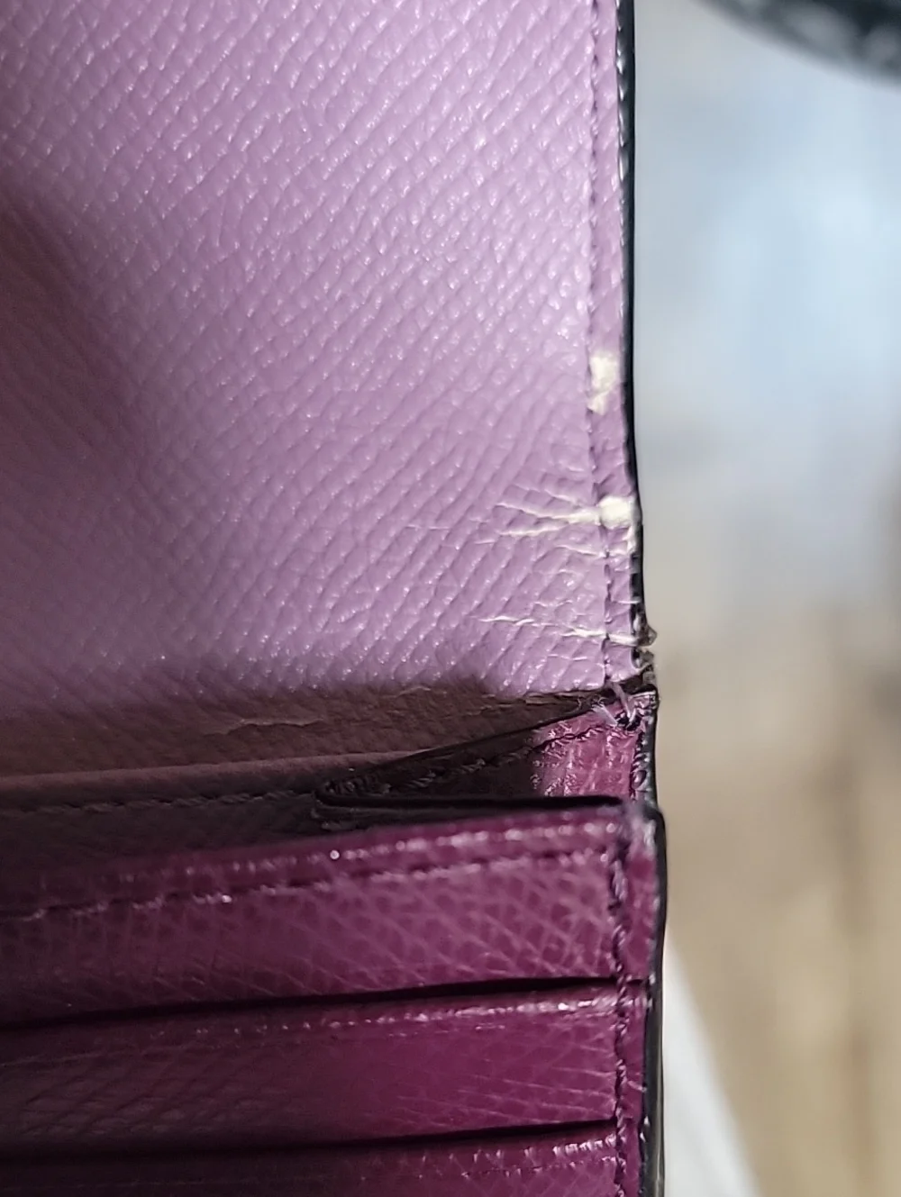 Coach Plum Leather Continental Wallet with Python-Print Envelope Style